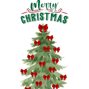 Carte De Remerciements Joyeux Noël aquarelle sapin de Noël