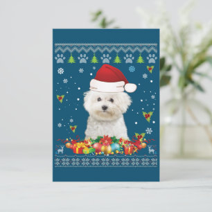Carte De Remerciements Joyeux Noël Bichons Frise Dog Ugly Sweat