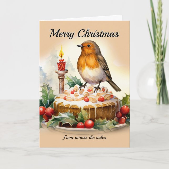 Carte De Remerciements Joyeux Noël de l'autre côté de Miles Robin (Devant)