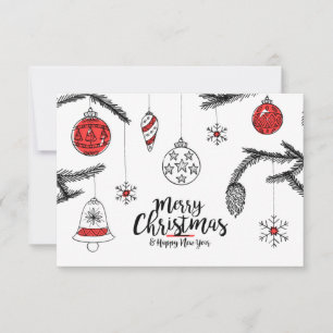 Carte De Remerciements Joyeux Noël et Bonne Année