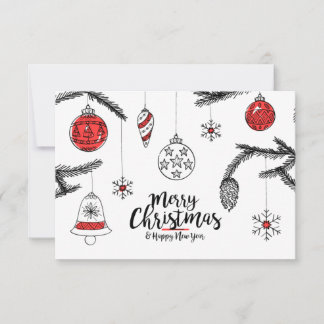 Carte De Remerciements Joyeux Noël et Bonne Année