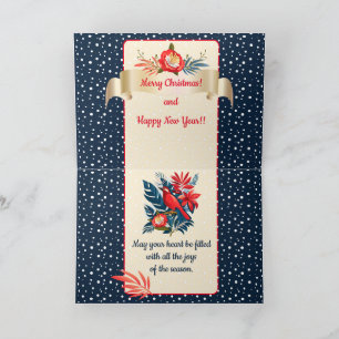 Carte De Remerciements Joyeux Noël et Bonne Année ! 2026 Blue Bird