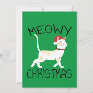 Carte De Remerciements Joyeux Noël félin - Noël drôle
