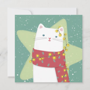 Carte De Remerciements Joyeux Noël : Illustration de chat