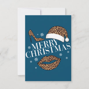 Carte De Remerciements Joyeux Noël imprimé léopard femme
