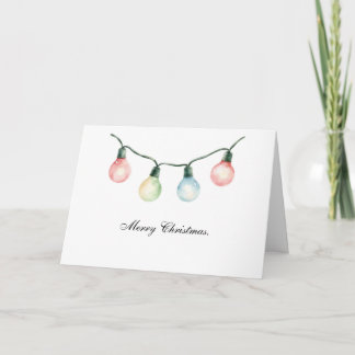 Carte De Remerciements Joyeux Noël Lumières Aquarelle