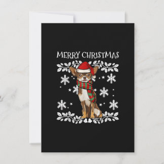 Carte De Remerciements Joyeux Noël Ornement Marron Chihuahua Xmas