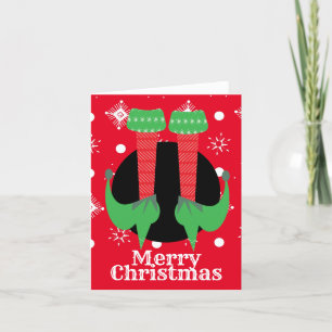Carte De Remerciements Joyeux Noël Pieds de Lutin Talons Flocons de Neige