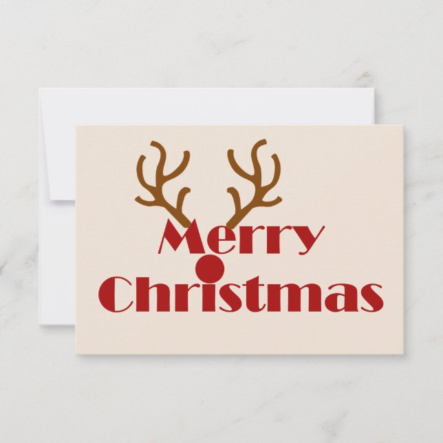 Carte De Remerciements Joyeux Noël Reindeer Antlers Amusant (Devant)