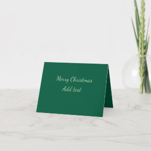 Carte De Remerciements Joyeux Noël vert fond simple solo fête