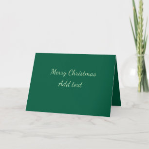 Carte De Remerciements Joyeux Noël vert fond simple solo fête