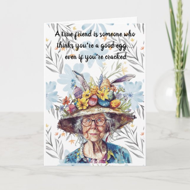 Carte De Remerciements Joyeux Pâques pour un ami. Granny Easter Card (Devant)