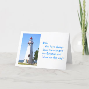 Carte De Remerciements "Joyeux père d'anniversaire", photo d'un phare