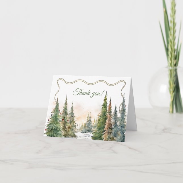 Carte De Remerciements Joyeux petit Baby shower d'hiver de Noël (Devant)