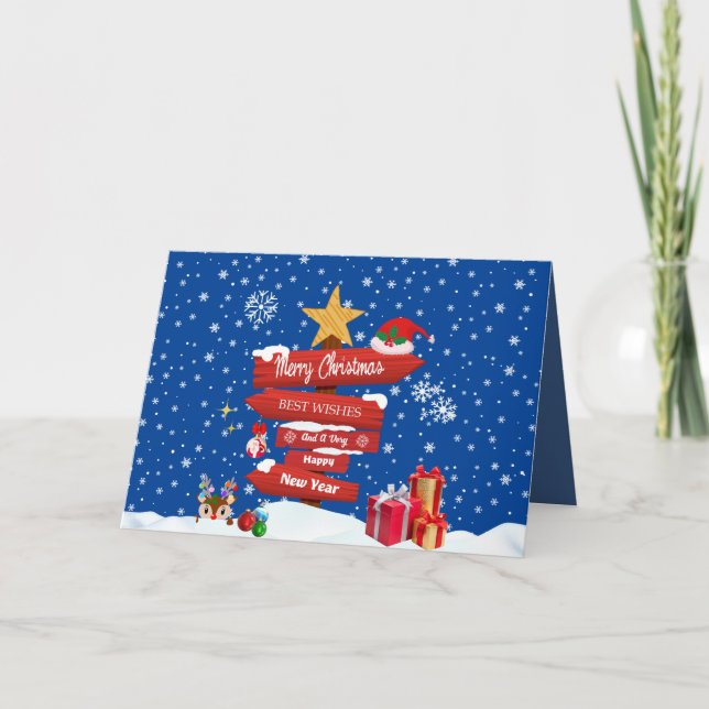 Carte De Remerciements Joyeux pôle de Noël (Devant)