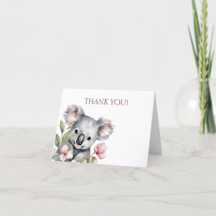 Carte De Remerciements Joyeux premier anniversaire Koala aquarelle