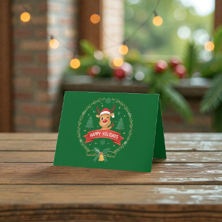 Carte De Remerciements Joyeux Renne Clin d'oeil Joyeuses Fêtes de Noël Ca