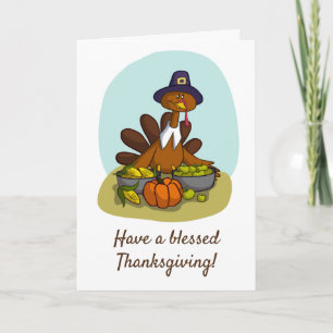 Carte De Remerciements Joyeux Thanksgiving et que Dieu vous bénisse
