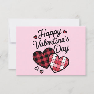 Carte De Remerciements Joyeux Valentines Jour léopard Plaid Coeur d'amour