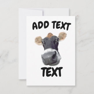 Carte De Remerciements Joyeux visage de vache