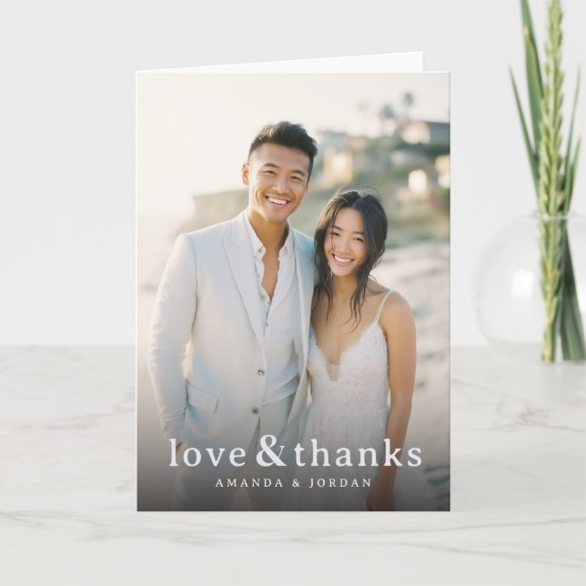 Carte De Remerciements Joyful Beige Elegant Photo (Devant)