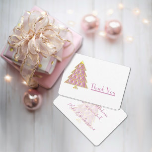 Carte De Remerciements Joyoux Noel rose