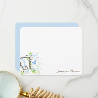 Carte De Remerciements Jumeaux Bébés mignons garçons Whimsical Peas Bleu 
