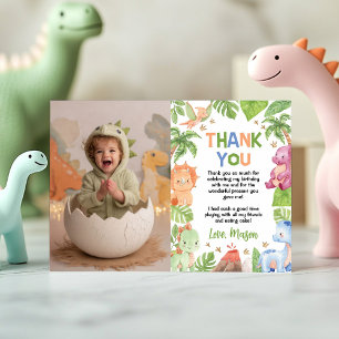 Carte De Remerciements Jungle Dinosaur Cute Boy Anniversaire Photo