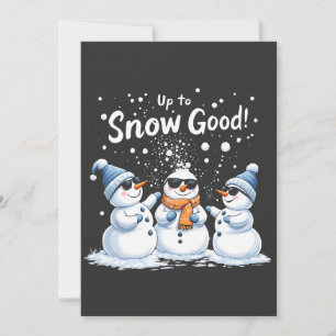 Carte De Remerciements Jusqu'à la neige bon drôle neige Noël Snowman