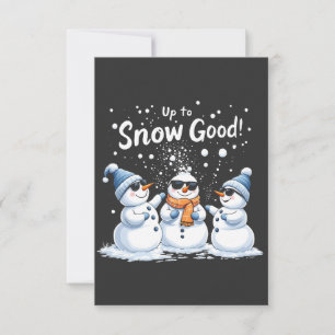 Carte De Remerciements Jusqu'à la neige bon drôle neige Noël Snowman