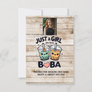 Carte De Remerciements Juste une fille qui aime Boba