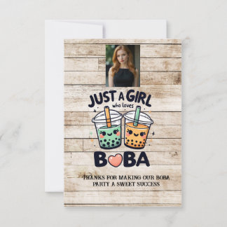 Carte De Remerciements Juste une fille qui aime Boba