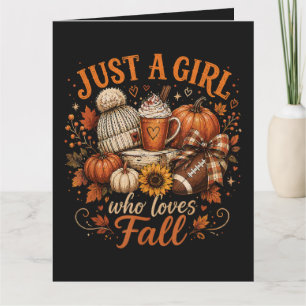 Carte De Remerciements Juste Une Fille Qui Aime Le Football D'automne Cit