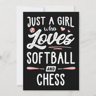 Carte De Remerciements Juste Une Fille Qui Aime Le Softball Et Le Cadeau