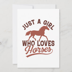 Carte De Remerciements Juste Une Fille Qui Aime Les Chevaux