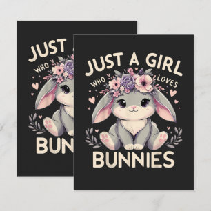 Carte De Remerciements Juste Une Fille Qui Aime Les Lapins