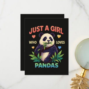 Carte De Remerciements Juste une fille qui aime les pandas mignons