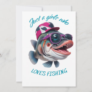 Carte De Remerciements juste une fille qui aime pêcher