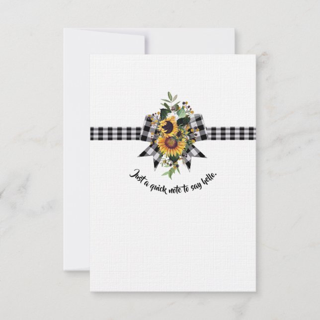 Carte De Remerciements Juste une note rapide à dire Bonjour (Devant)