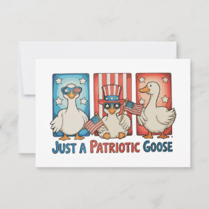 Carte De Remerciements Juste une oie patriotique 250e anniversaire patrio
