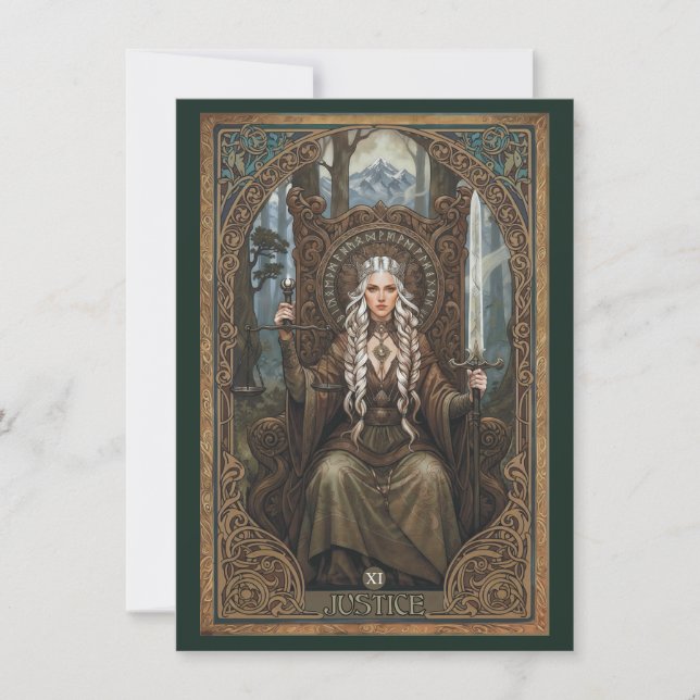 Carte De Remerciements Justice Tarot Art Flat Thank You Card (Devant)