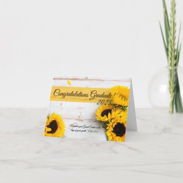 Carte De Remerciements JW High School Graduation Card Eccl. 12:1 (Devant)