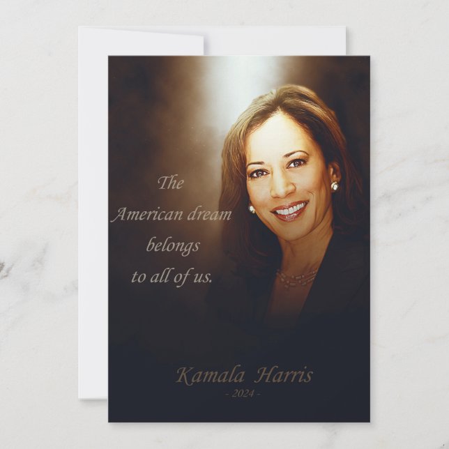 Carte De Remerciements Kamala Harris. American Dream appartient à nous to (Devant)