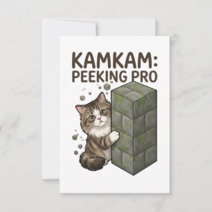 Carte De Remerciements KAMKAM Curieux Pro Drôle Pixel Block Art de Chat
