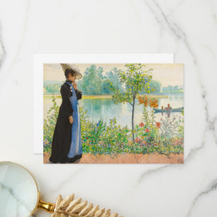 Carte De Remerciements Karin par the Shore par Carl Larsson