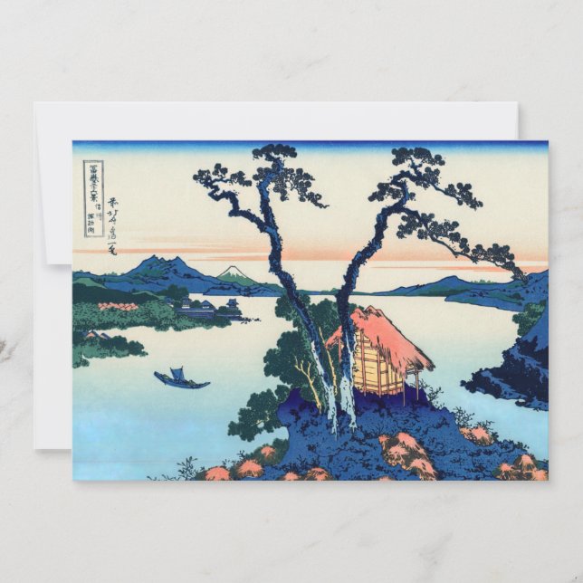 Carte De Remerciements Katsushika Hokusai - Lac Suwa dans la province de  (Devant)