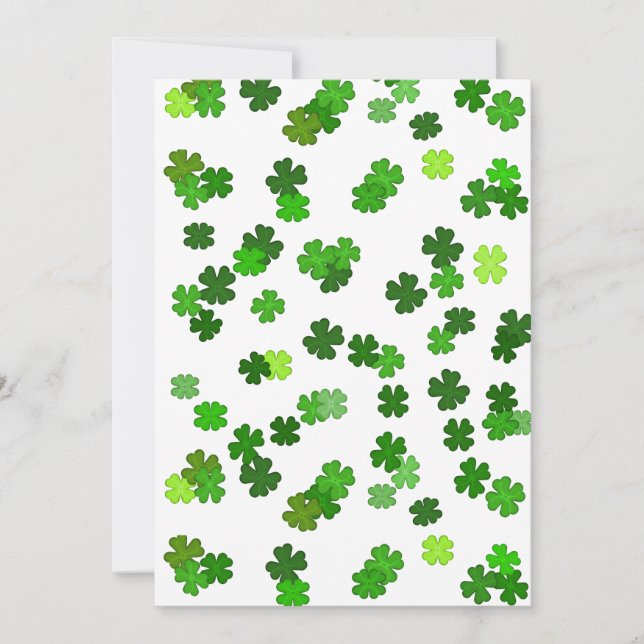 Carte De Remerciements Kelly green "Shamrocks en train de tomber" (Devant)