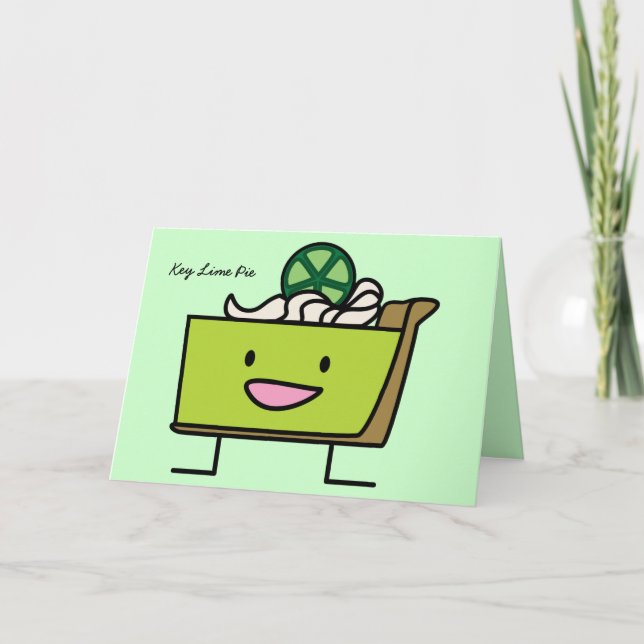 Carte De Remerciements Key Lime Pie citron aigre tarte dessert tranche gr (Devant)