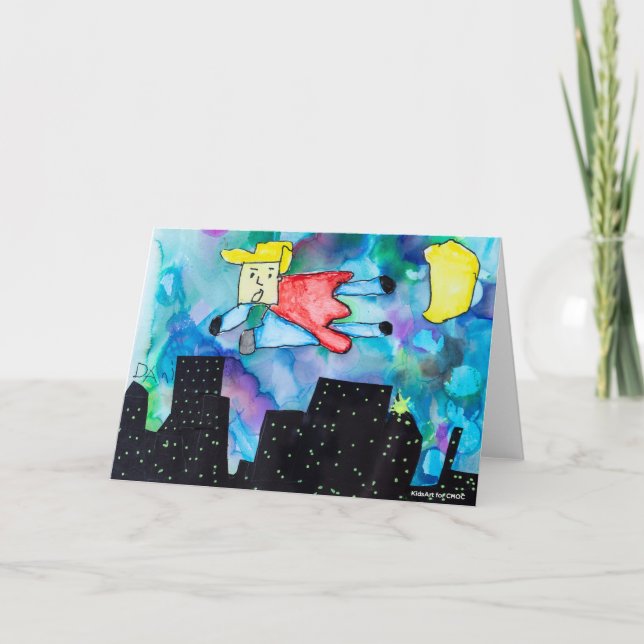 Carte De Remerciements KidsArt for CHOC - Super Hero (Devant)