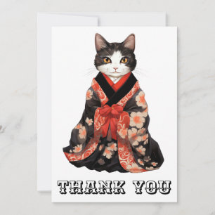 Carte De Remerciements Kimono Cat